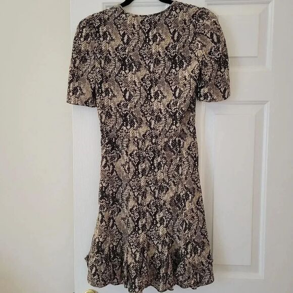 VERONICA BEARD | Ried Snake Print Silk Ruffle Dress 0 - Picture 11 of 13
